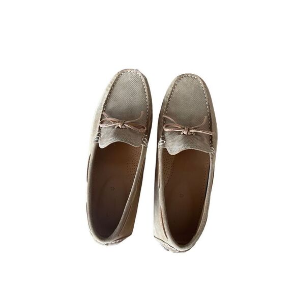 Zara Beige Mens Slip On Moccasin Bow Moc Toe Casual Loafer Shoes Size 43 - Picture 2 of 12